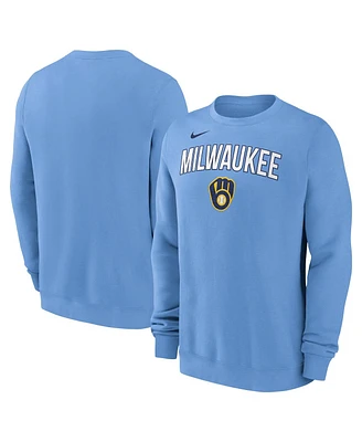 Nike Men's Powder Blue Milwaukee Brewers Pullover Sweatshirt