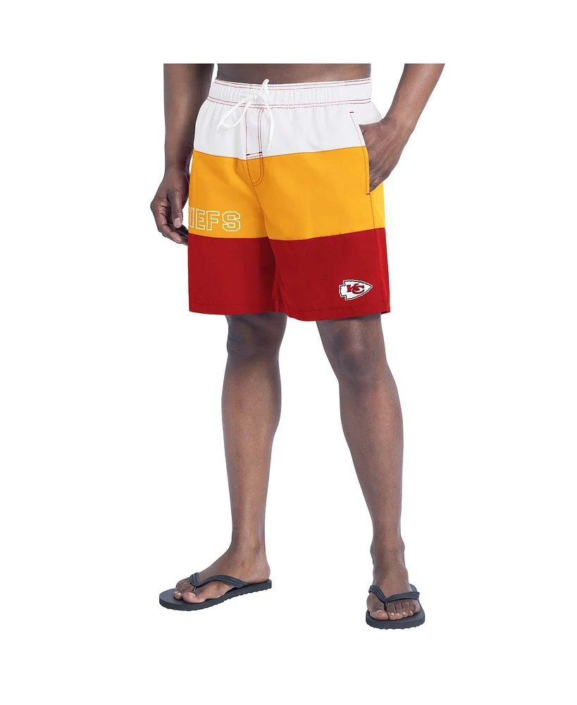 G-iii Sports by Carl Banks Men's Red/Gold Kansas City Chiefs Sunrise Volley Swim Shorts