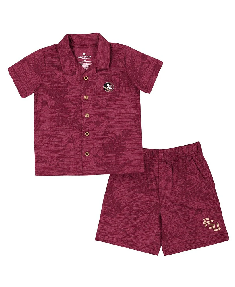Colosseum Toddler 2-Piece Garnet Florida State Seminoles Fern Champ Shirt and Shorts Set