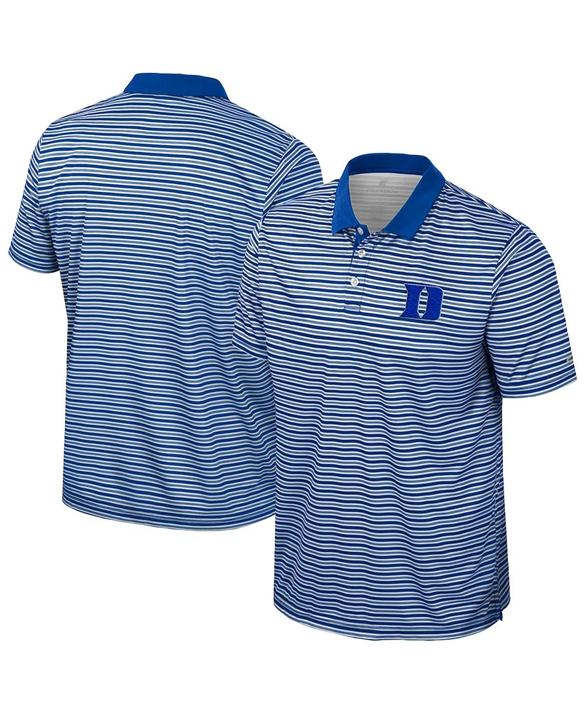 Colosseum Men's Royal Duke Blue Devils Striped Polo Shirt