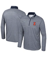 Colosseum Men's Navy Illinois Fighting Illini Striped Quarter-Zip Top