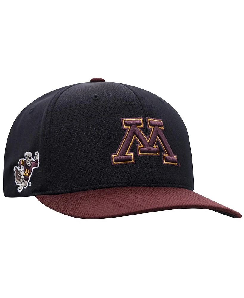 Top of the World Men's Black Minnesota Golden Gophers Reflex Fitted Hat