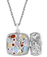 Effy Multi-Gemstone Locket 18" Pendant Necklace (6-3/4 ct. t.w.) in Sterling Silver