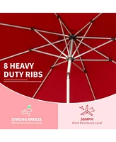 10FT Patio Umbrella, Outdoor Table Umbrella with Push Button Tilt and Crank, Uv Protection Waterproof Market Sun 8 Sturdy Ribs for Garde
