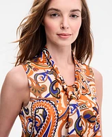 Tahari Asl Women's Sleeveless Tie-Neck Blouse