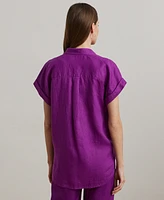 Lauren Ralph Petite Relaxed-Fit Linen Short-Sleeve Shirt