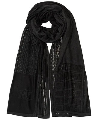 Lauren Ralph Pointelle Patchwork Wrap