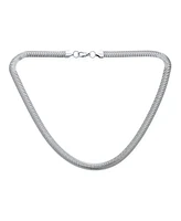 Bling Jewelry Wide Herringbone Flat Snake Flexible Chain Necklace for Silver Tone 20 Inch