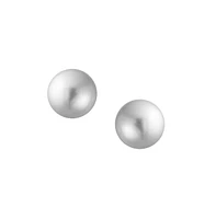 Bling Jewelry Classic Light Grey Simulated Pearl Drop Ball Earrings Sterling Silver