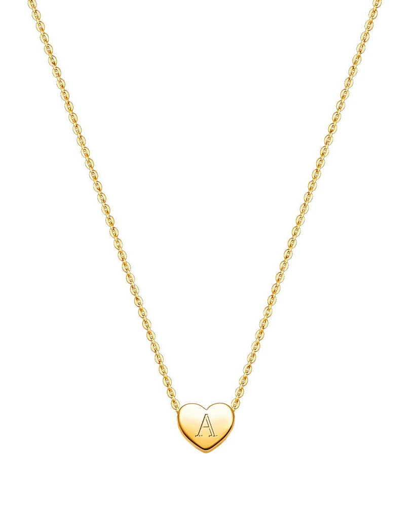 Tiny Blessings Girls Children's 14k gold Mini Sliding Heart & Engraved Initial 12-14" Necklace