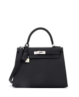 Pre-Owned HERMES Kelly Handbag Epsom with Palladium Hardware