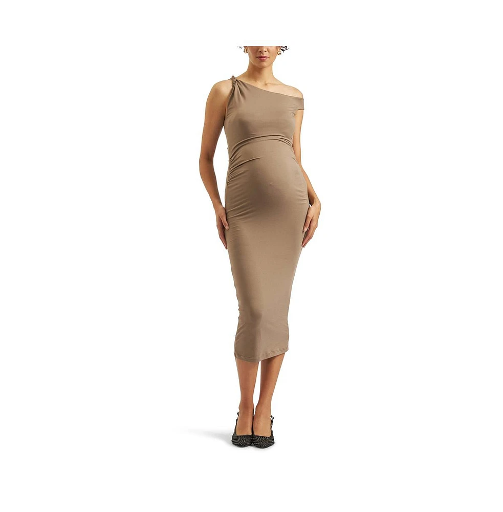 Ripe Maternity Maternity Ripe Luxe Knit Off Shoulder Dress