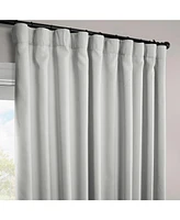 Half Price Drapes Oyster Extra Wide Textured Faux Linen Room Darkening Curtain