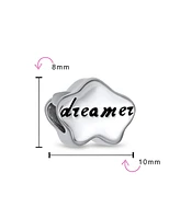 Bling Jewelry Hopes & Dreams Cloud Charm Bead in Oxidized Sterling Silver for European Bracelet