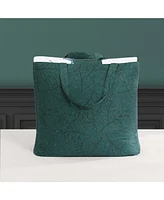 Bebejan Peacock Jardin Bedding 100% Cotton Sateen 5 Piece Queen Size Reversible Comforter Set