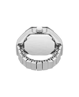 Nine West Women's Quartz Iconic Pink and Silver-Tone Metal Alloy Ring Watch, 22mm
