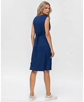 Pietro Brunelli Maternity Sleeveless Knot Detail V-Neck Nursing Papaver Dress