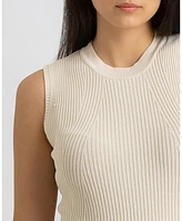 Pietro Brunelli Milano Women's Sleeveless Fitted Ribbed Pattern Iris Dress
