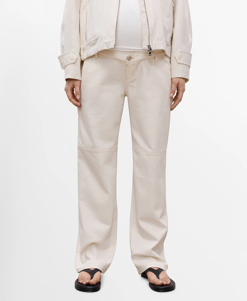 Mango Women's Maternity Wide Leg Jeans