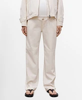 Mango Women's Maternity Wide Leg Jeans