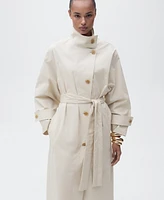 Mango Women's Oversized Cotton Trench Coat