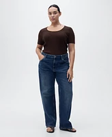 Mango Women's Linen-Blend Knitted Sweater