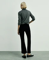 Mango Women's Sienna Flared Cropped Corduroy Jeans