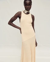 Mango Women's Pleated Knitted Dress