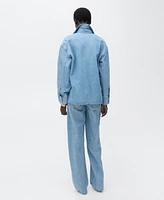 Mango Women's Pocket Denim Blouse