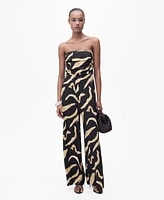 Mango Women's Printed Strapless Jumpsuit