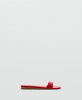 Mango Women's Patent Leather Effect Flat Sandals