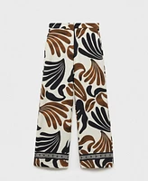 Mango Women's Abstract Print Wide Leg Pants