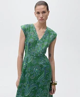 Mango Women's Paisley Ramie Dress