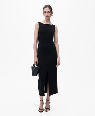Mango Women's Boat-Neck Knitted Dress