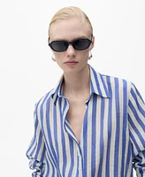 Mango Women's Striped Lyocell Shirt
