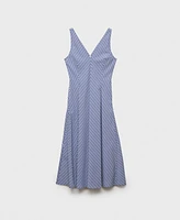 Mango Women's Striped Flared Midi Dress