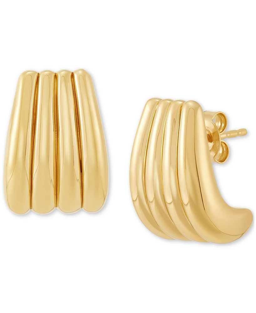 Polished Wavy Dome Stud Earrings in 18K Gold-Plated Sterling Silver