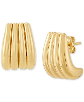 Polished Wavy Dome Stud Earrings in 18K Gold-Plated Sterling Silver