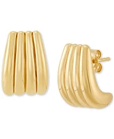 Polished Wavy Dome Stud Earrings in 18K Gold-Plated Sterling Silver