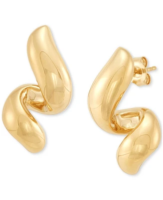 Polished Twist Style Statement Drop Earrings in 14k Gold