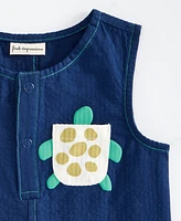 First Impressions Baby Boys Turtle Pocket Cotton Sunsuit, Exclusively at Macy's