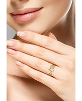 Rachel Zoe Fine Jewelry 14K Gold Open Triple Star Ring