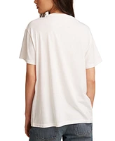 Lucky Brand Women's Rolling Stones American Flag Boyfriend Tee