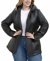 Bgsd Plus Cara Hooded Leather Coat