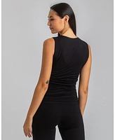 Pietro Brunelli Maternity Sleeveless Dolce Blouse with V-Neck and Side Ruching