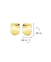 Bling Jewelry Set of 2 Geometric Dome Half Hoop Clip-On Earrings for Non-Pierced Gold Plated