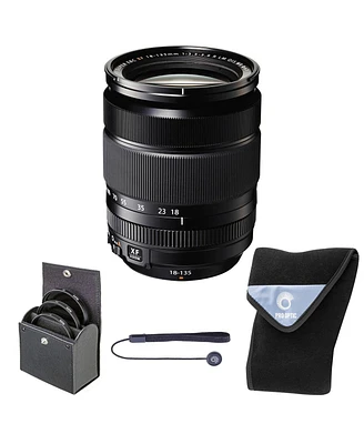 Fujifilm Xf 18-135mm f/3.5-5.6 R Lm Ois Wr Lens, Bundle with 67mm Digital Essentials Filter Kit and 19x19" Lens Wrap
