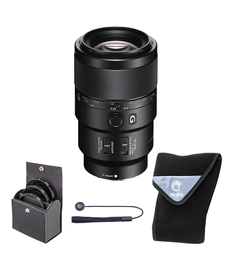Sony Fe 90mm f/2.8 Macro G Oss Lens, Black, Bundle with 62mm Digital Essentials Filter Kit and 15x15" Lens Wrap