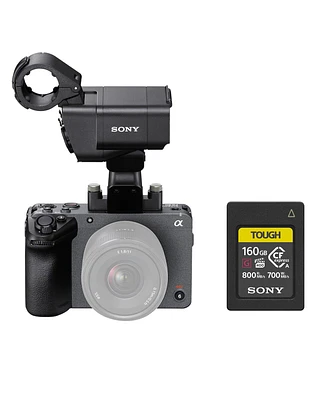 Sony FX30 Super 35 Cinema Line Camera with Xlr Handle Unit, Tough 160GB CFexpress Type A Memory Card
