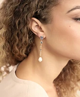 Ettika Gleaming Blue Gem Linear Earrings